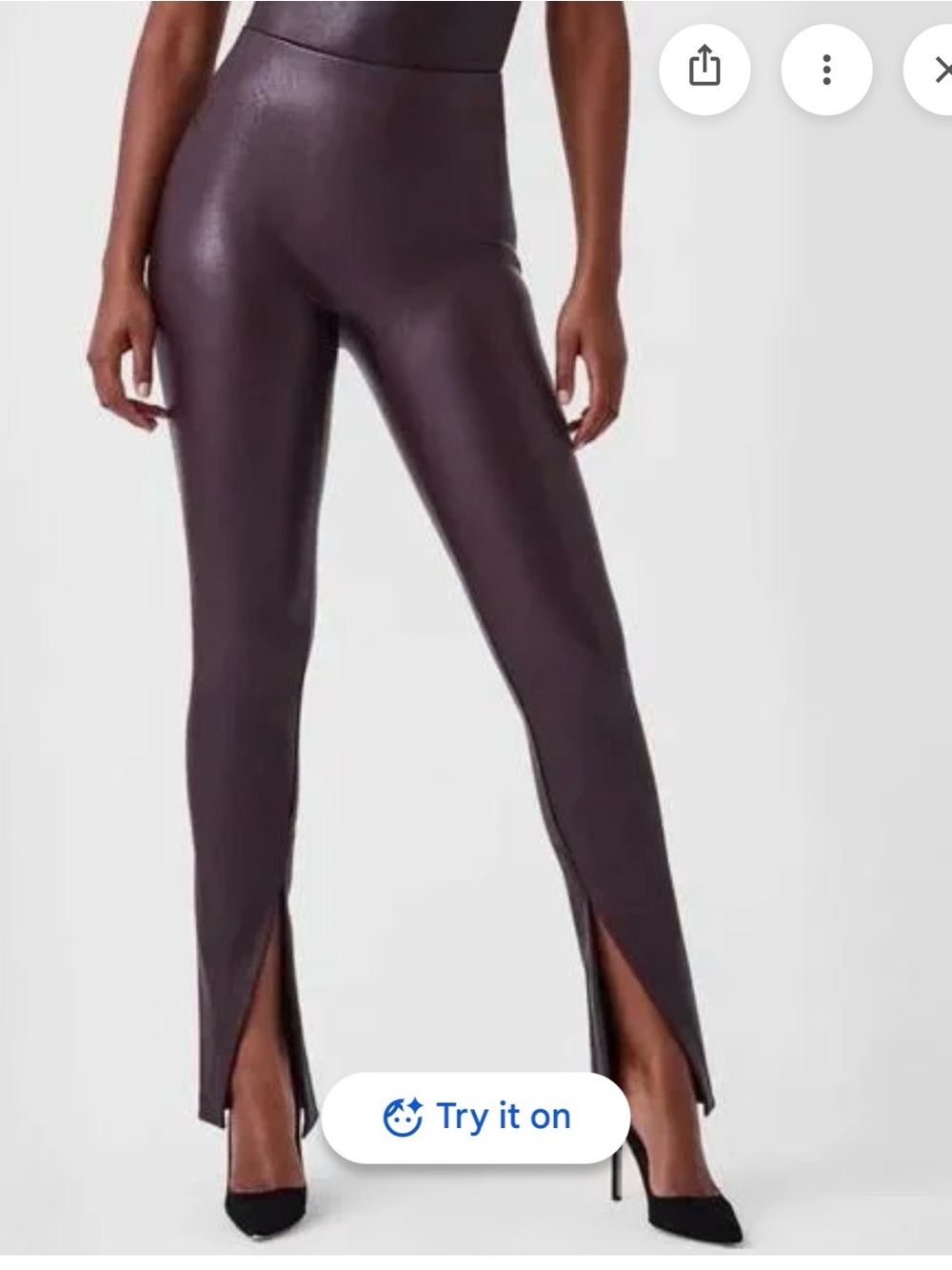 Spanx leather-like front slit - cherry chocolate